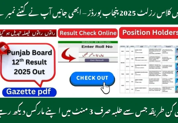 Punjab Boards Class 12 Results 2025 Announcement